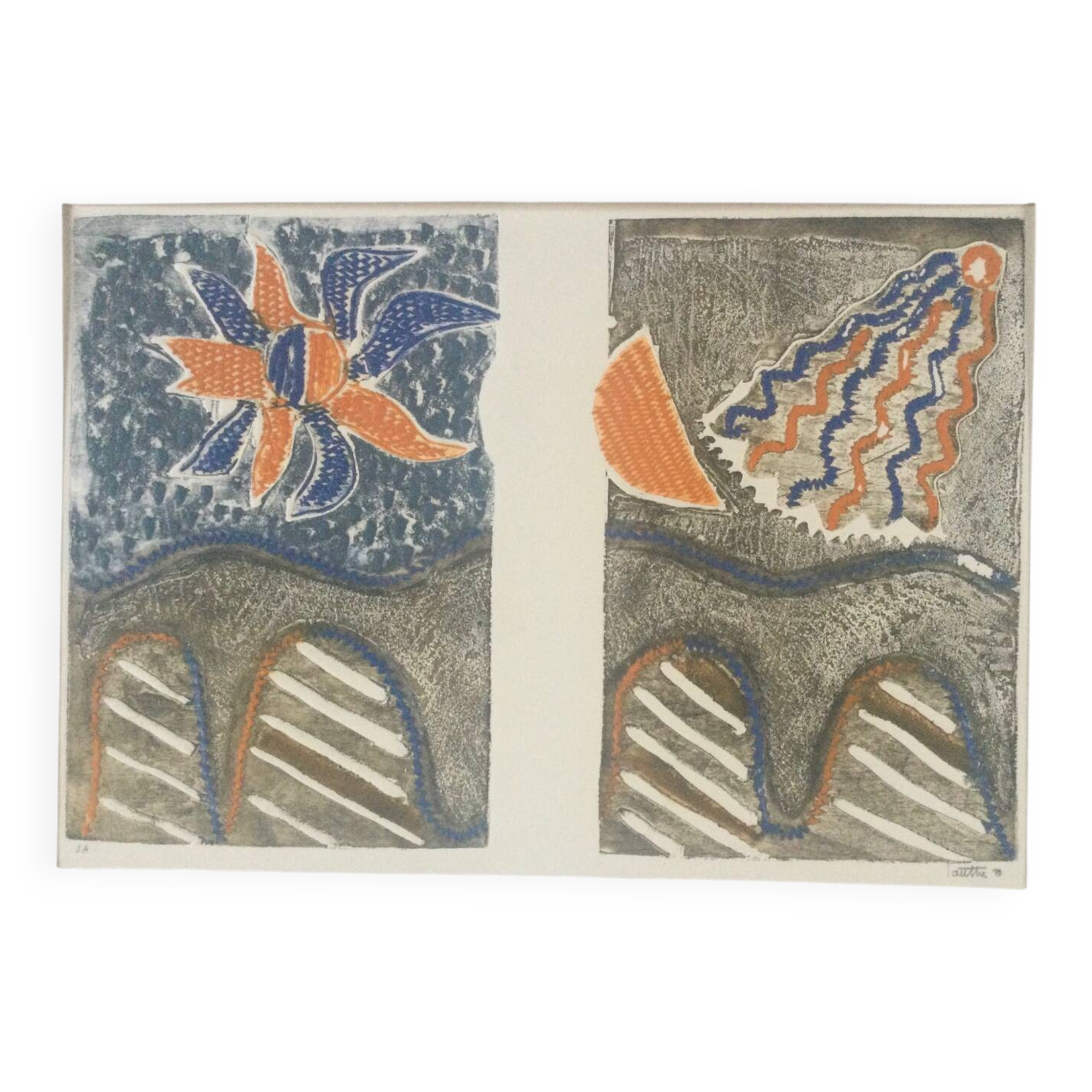 Le pont.Gravure au carborundum, LOUTTRE B, 1926-2012