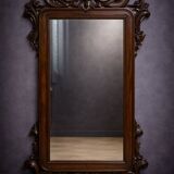 Very important carved wooden mirror, dating from the 19th century, Napoleonic III period.