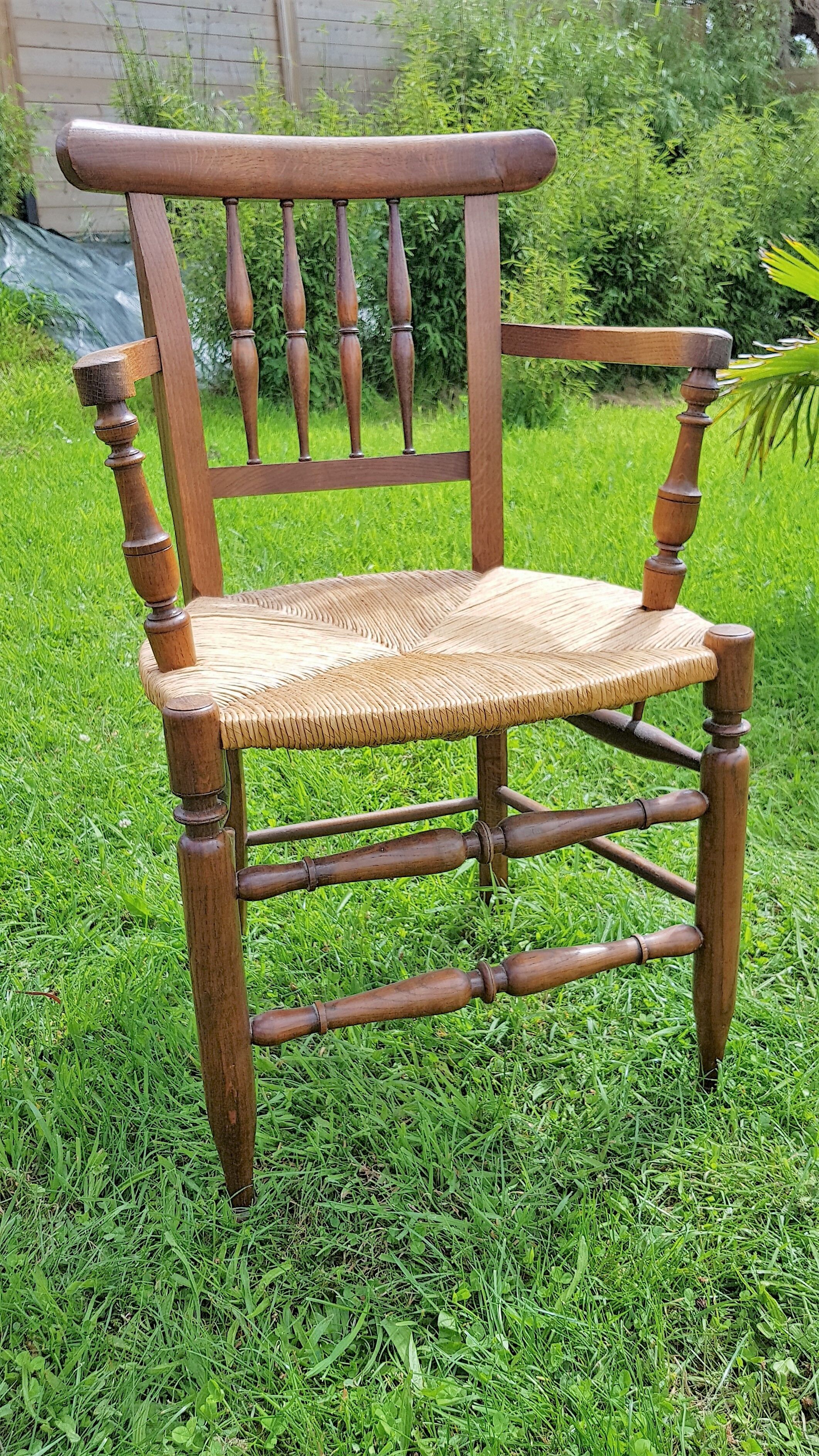 Wooden chair and straw