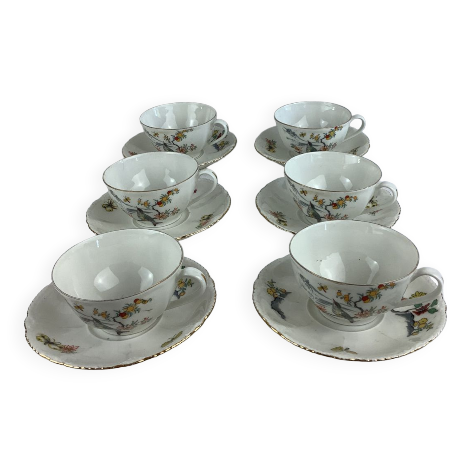 6 cups & saucers haviland made in france limoges
