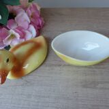 Yellow duckling small terrine Michel Gaugant, Earthenware duckling chick trinket box
