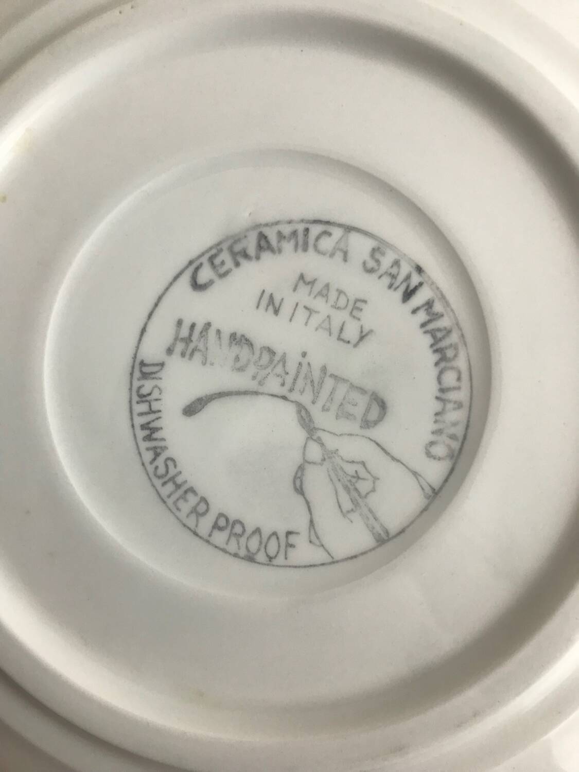 4 vintage 80s/90s hand-painted dessert plates