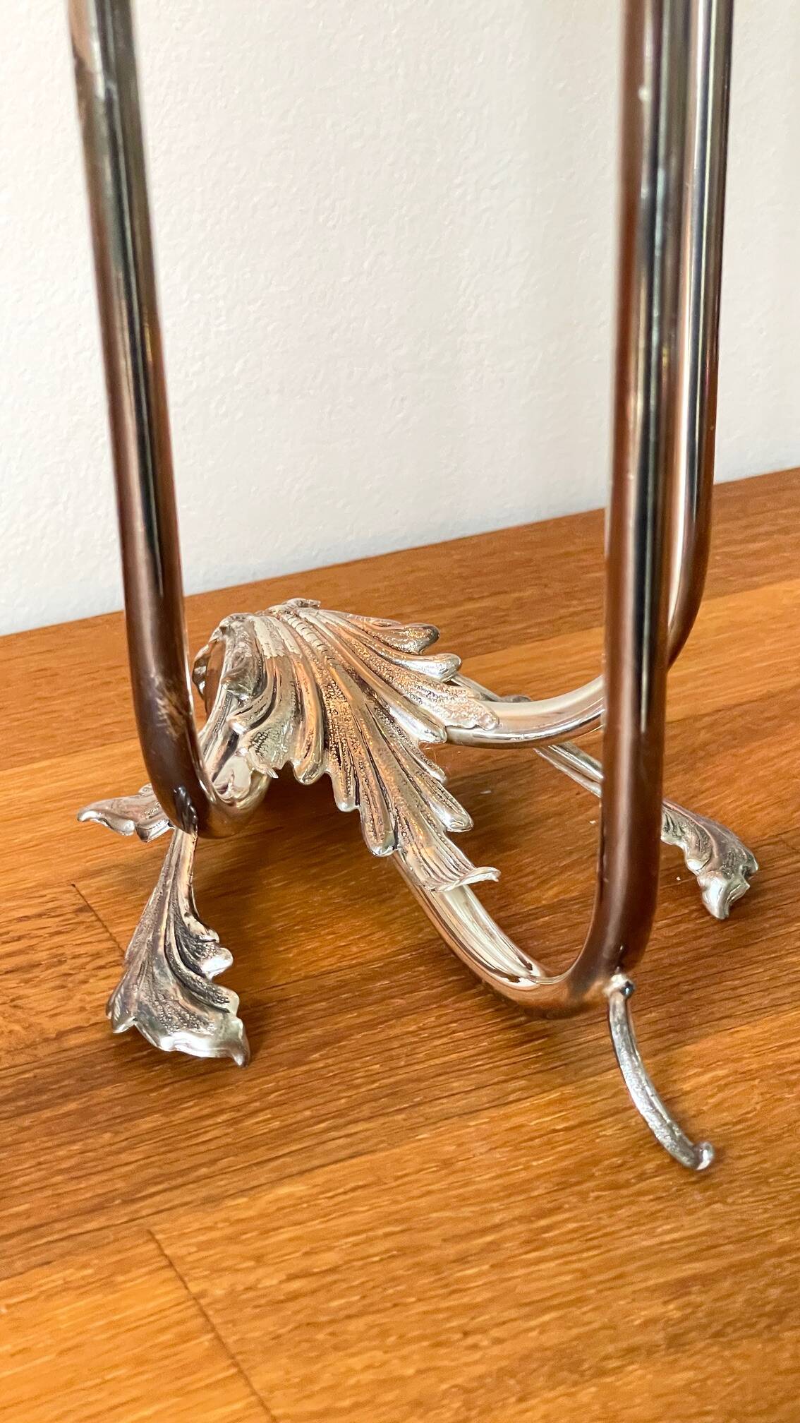 CANDLE HOLDER 3 Lights METAL Patinated Chrome