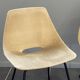 A barrel chair by Pierre Guariche, Steiner, vintage beige fabric from the 1950s.