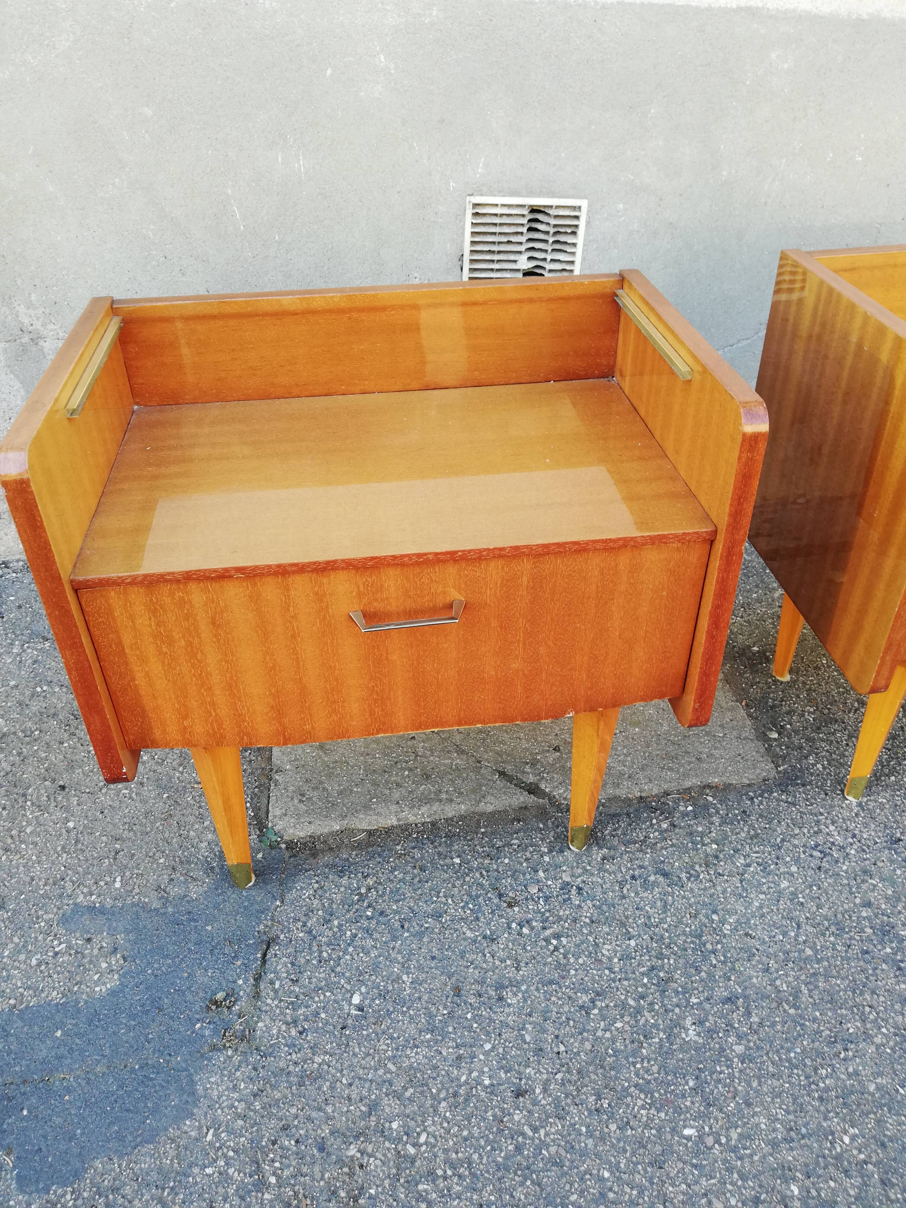 Pair of vintage bedside tables 1 flap