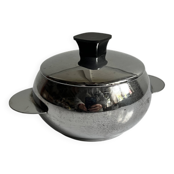 Chrome-plated stainless steel sugar bowl