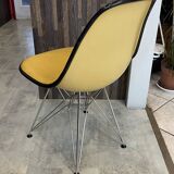 Fibreglass chair skai vinyl DSR Eiffel yellow Eames Herman Miller