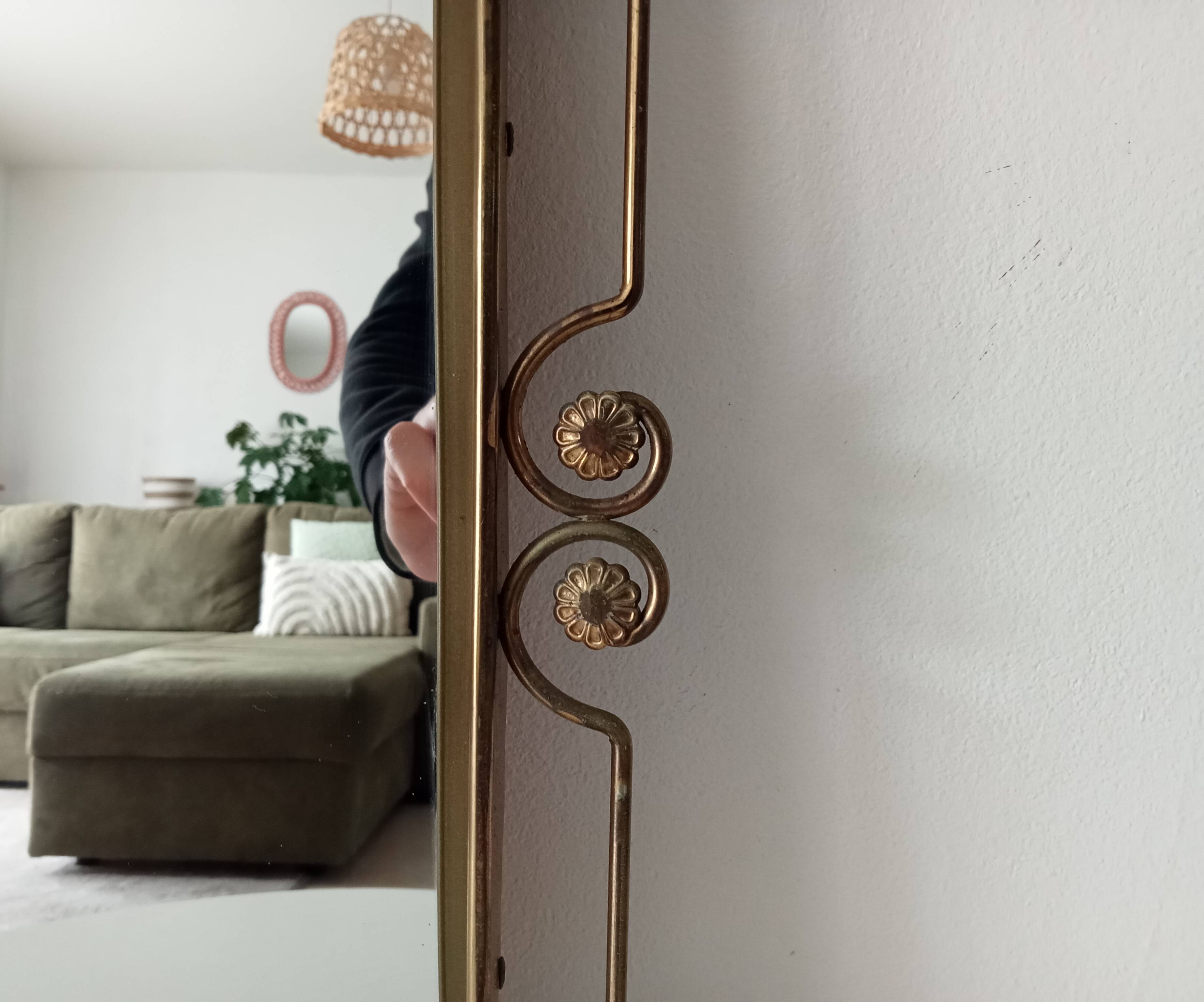 Vintage Hollywood Regency mirror from the 1950s.