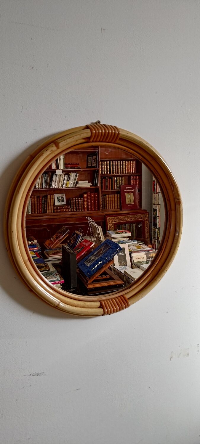 Rattan mirror