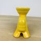 Vintage yellow ceramic horse candle holder