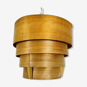 Wooden pendant lamp by Hans-Agne Jakobsson, Sweden, 1960s