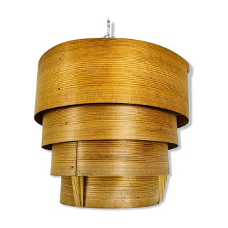 Wooden pendant lamp by Hans-Agne Jakobsson, Sweden, 1960s