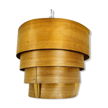 Wooden pendant lamp by Hans-Agne Jakobsson, Sweden, 1960s