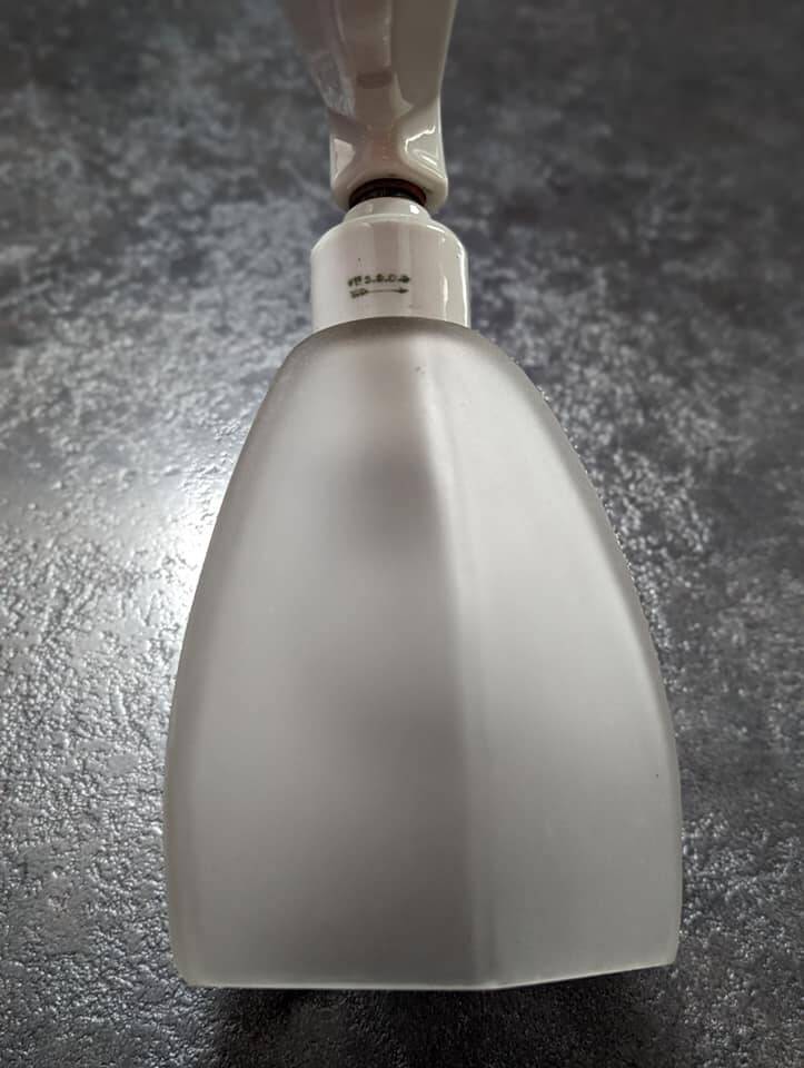 Old white porcelain wall lamp Art Deco 1930 tulip opalescent glass paste