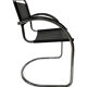 Set of 4 bauhaus cantilever chairs black leather and chrome design