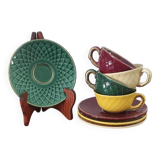 Set of cups and saucers Multicolor