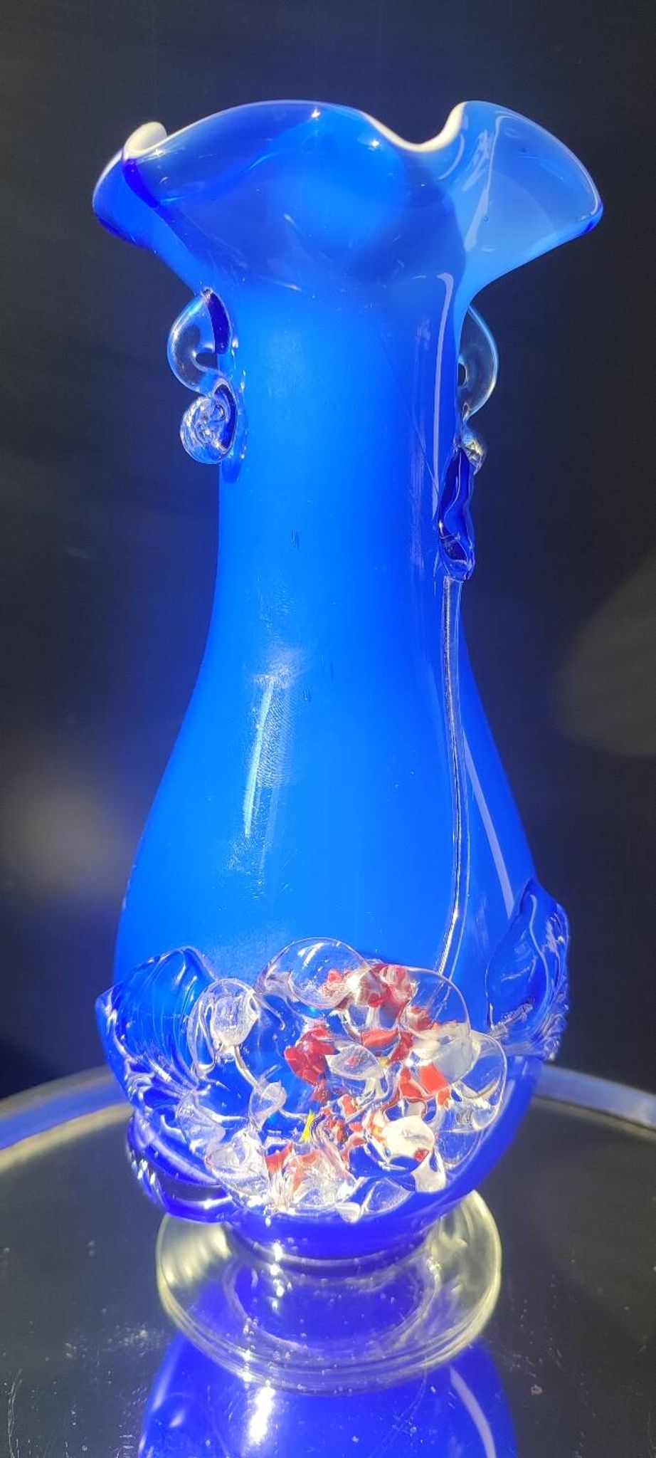 Vase italien en verre soufflé d'art