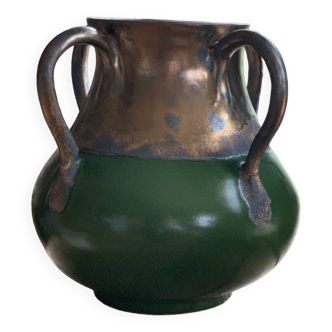 Olive green amphora vase
