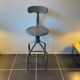 Nicolle industrial architect high chair swivel up adjustable metal gray 1950