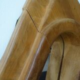 Brutalist free-form solid wood mirror from the 70s