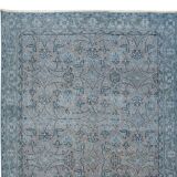 118x219 cm contemporary hand-knotted turkish accent rug over-dyed in blue, circa 1960. tek0407