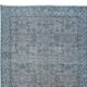 118x219 cm contemporary hand-knotted turkish accent rug over-dyed in blue, circa 1960. tek0407