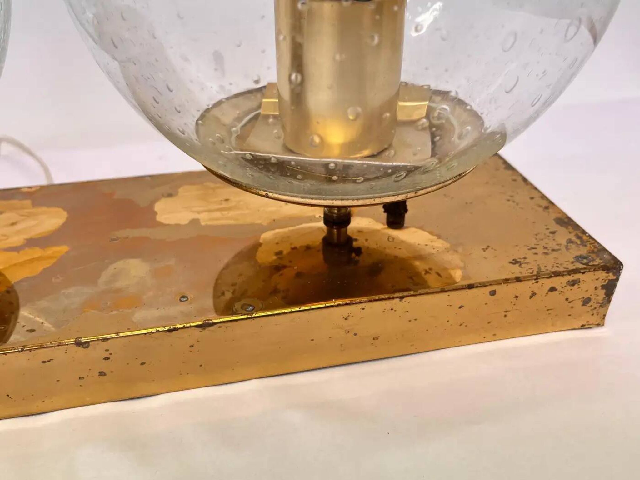 Midcentury brass wall or ceiling lamp by Kamenicky Senov, 1970s