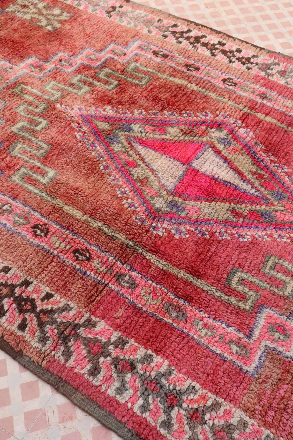 Vintage pink Berber rug