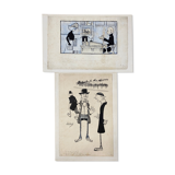 Pair of old cartoons Presse signed Dandurand and Berly