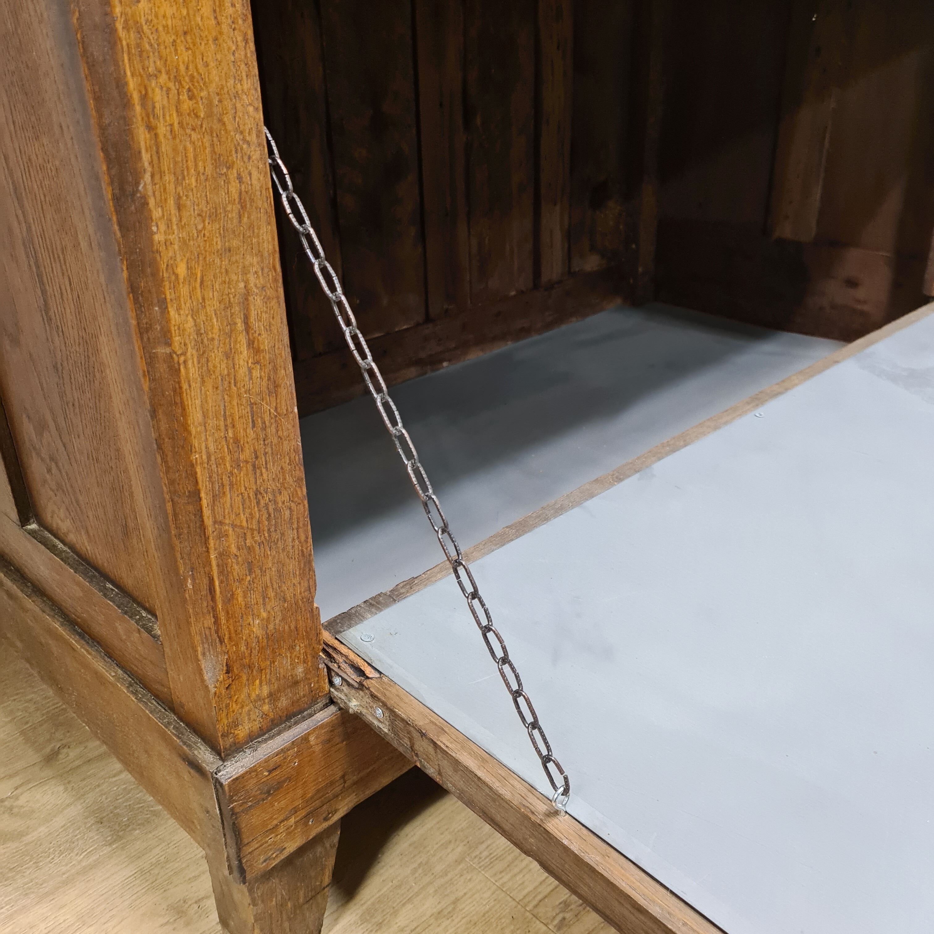 Old michaud brand cooler cabinet in solid oak