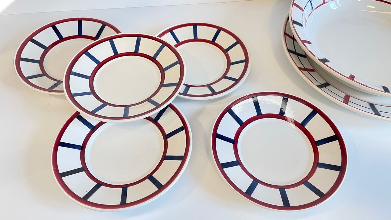 Set of 7 ceramic dishes hbcm béarn france