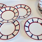 Set of 7 ceramic dishes hbcm béarn france