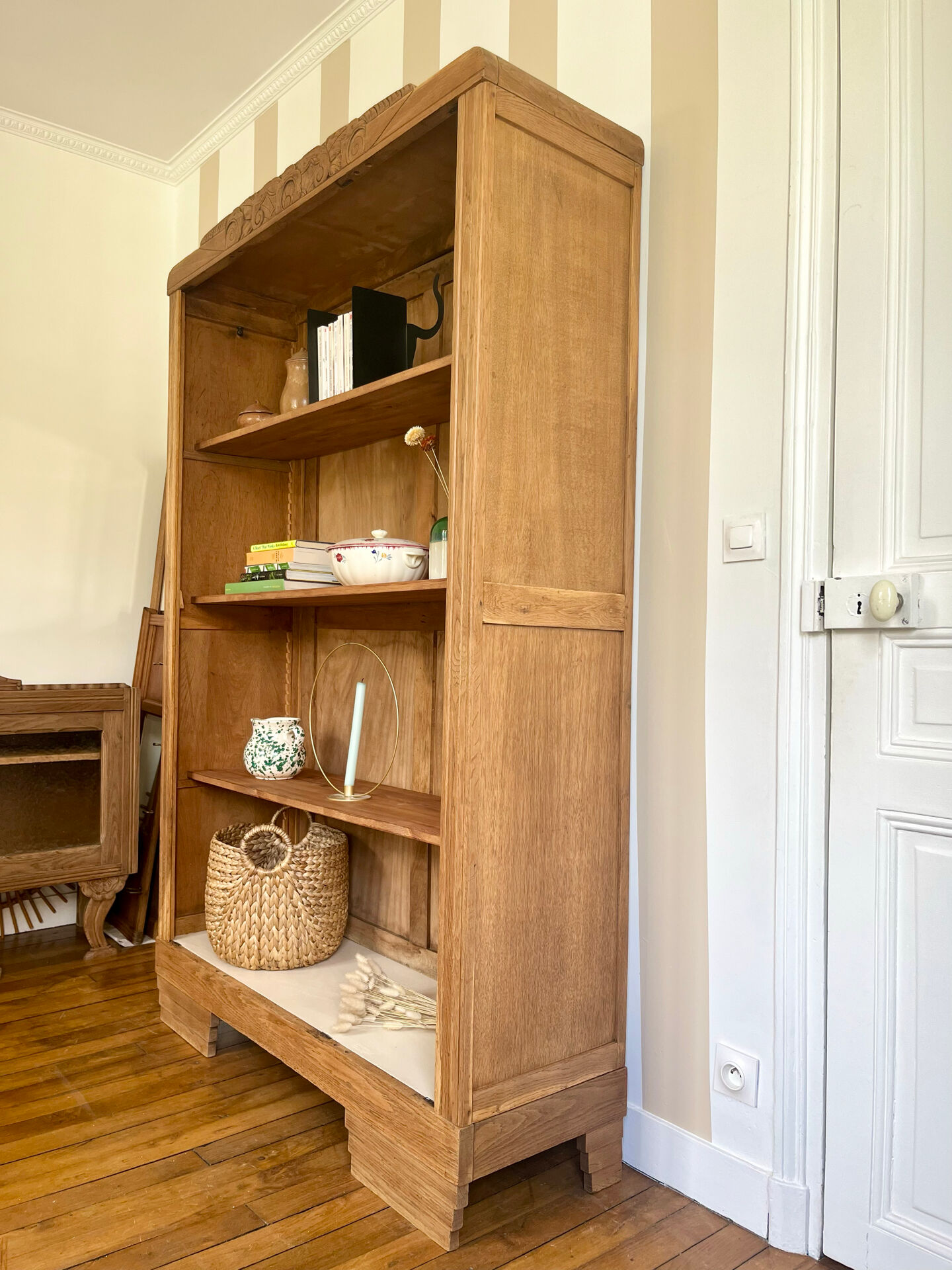 Art Deco library in solid oak