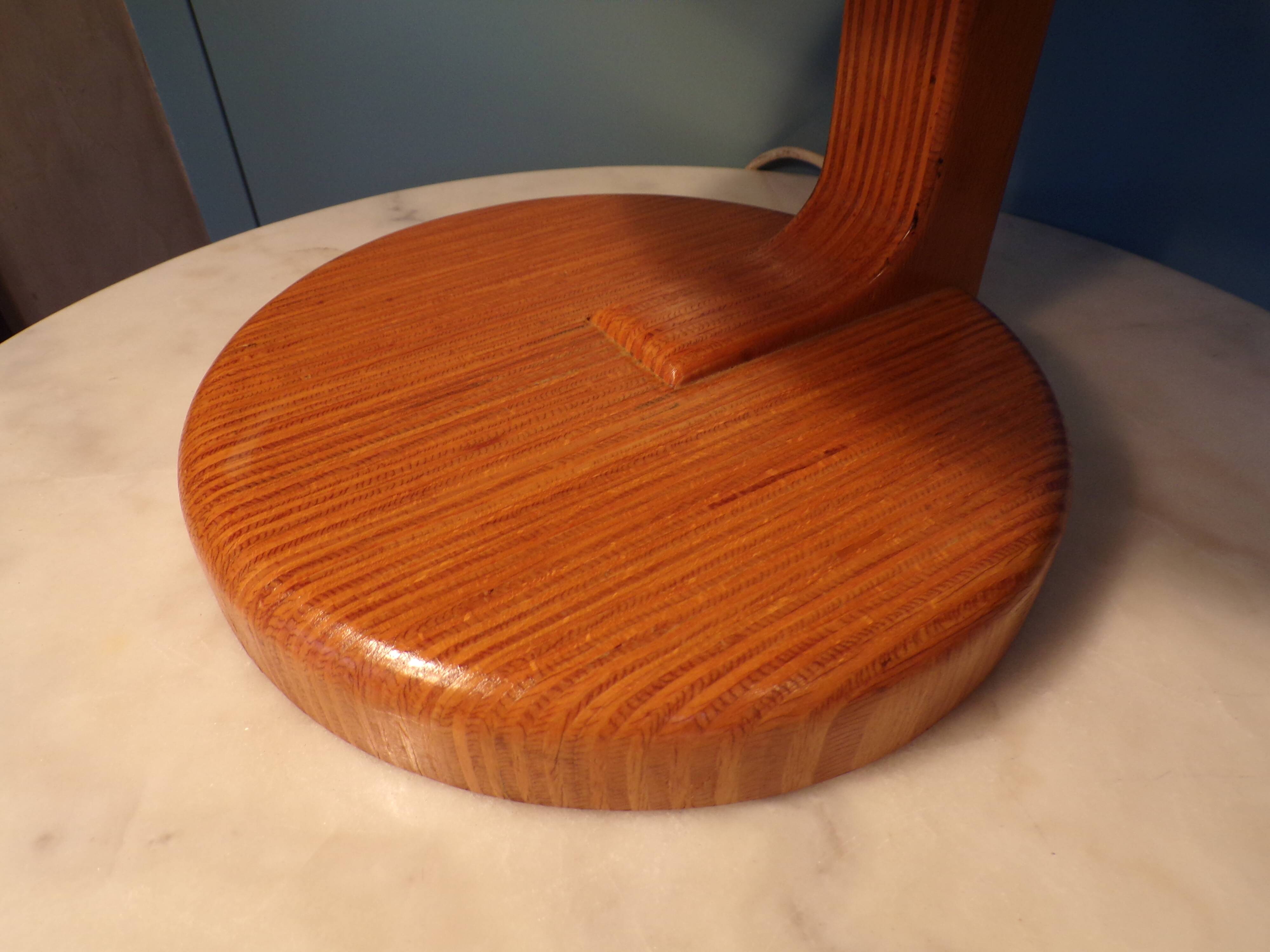 Scandinavian table lamp in solid wood