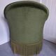 Green velvet toad armchair