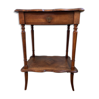 Vintage veneer wood worker with drawer