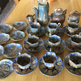 7 stoneware cups signed G Méténier