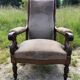 Voltaire wooden armchair in mahogany wood