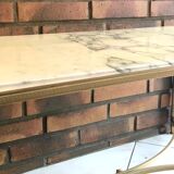 Coffee table in white marble and vintage gold metal, 70's