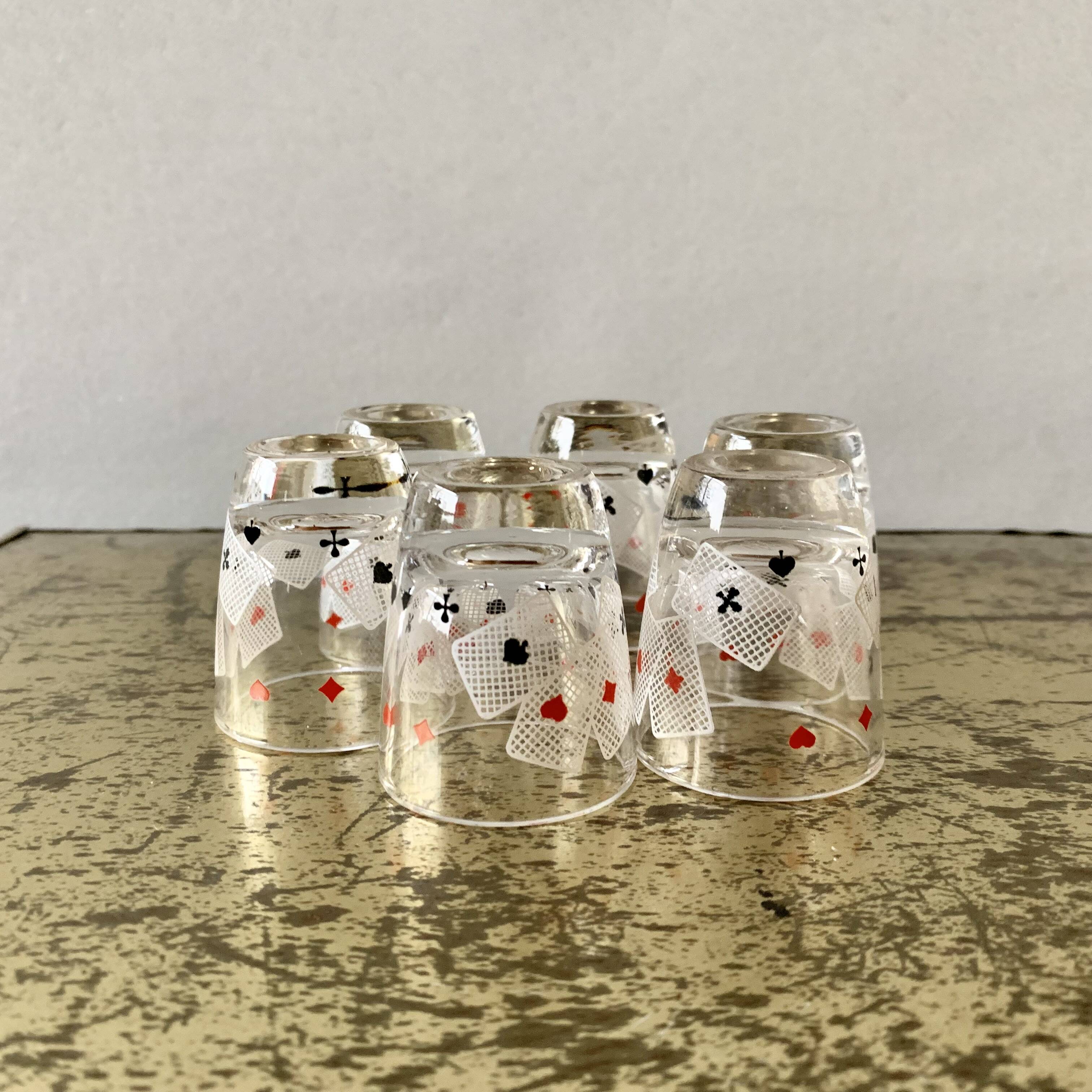 Vintage playing card liqueur set
