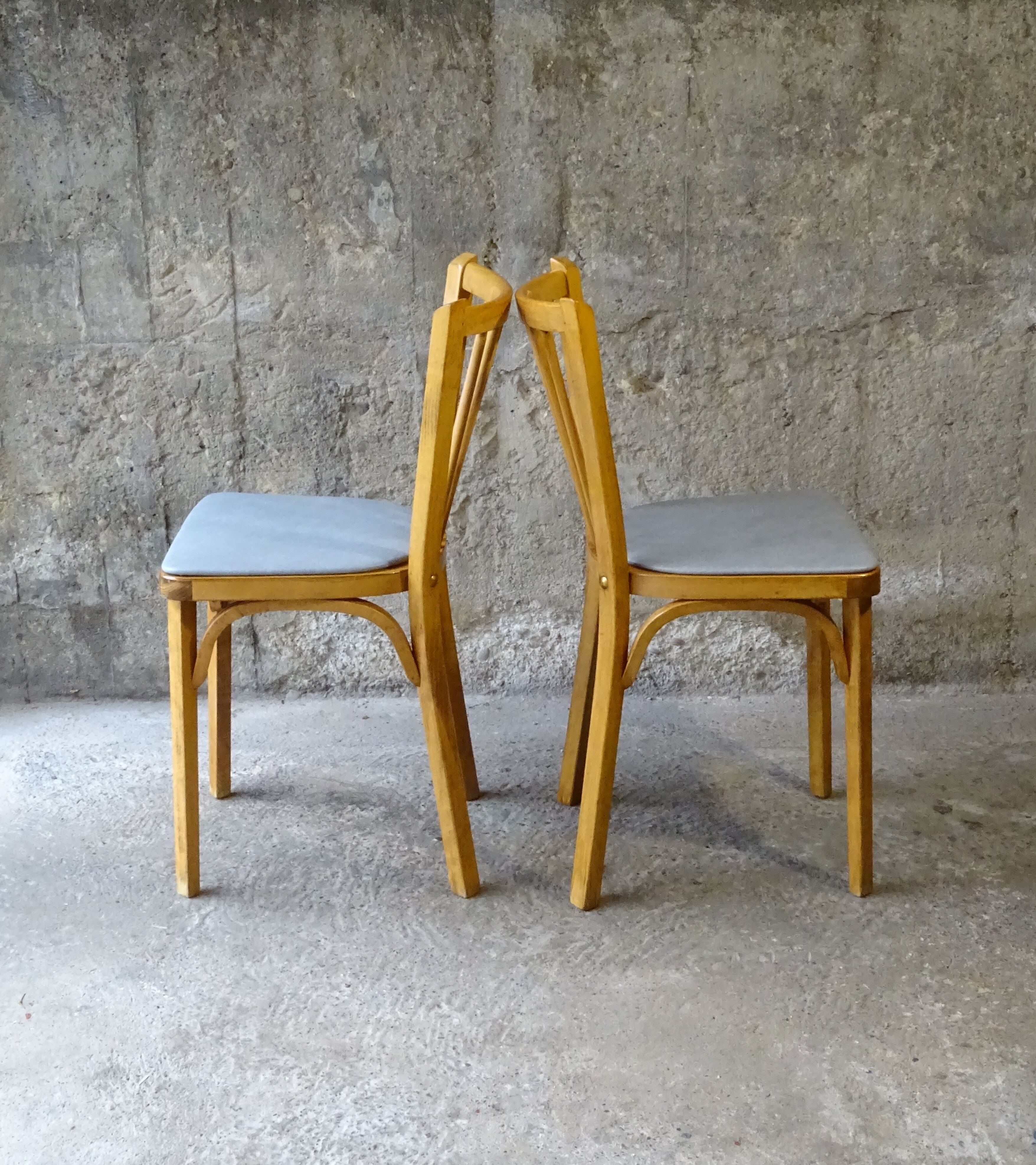 Set de 2 chaises baumann bistrot n°53 skaï gris