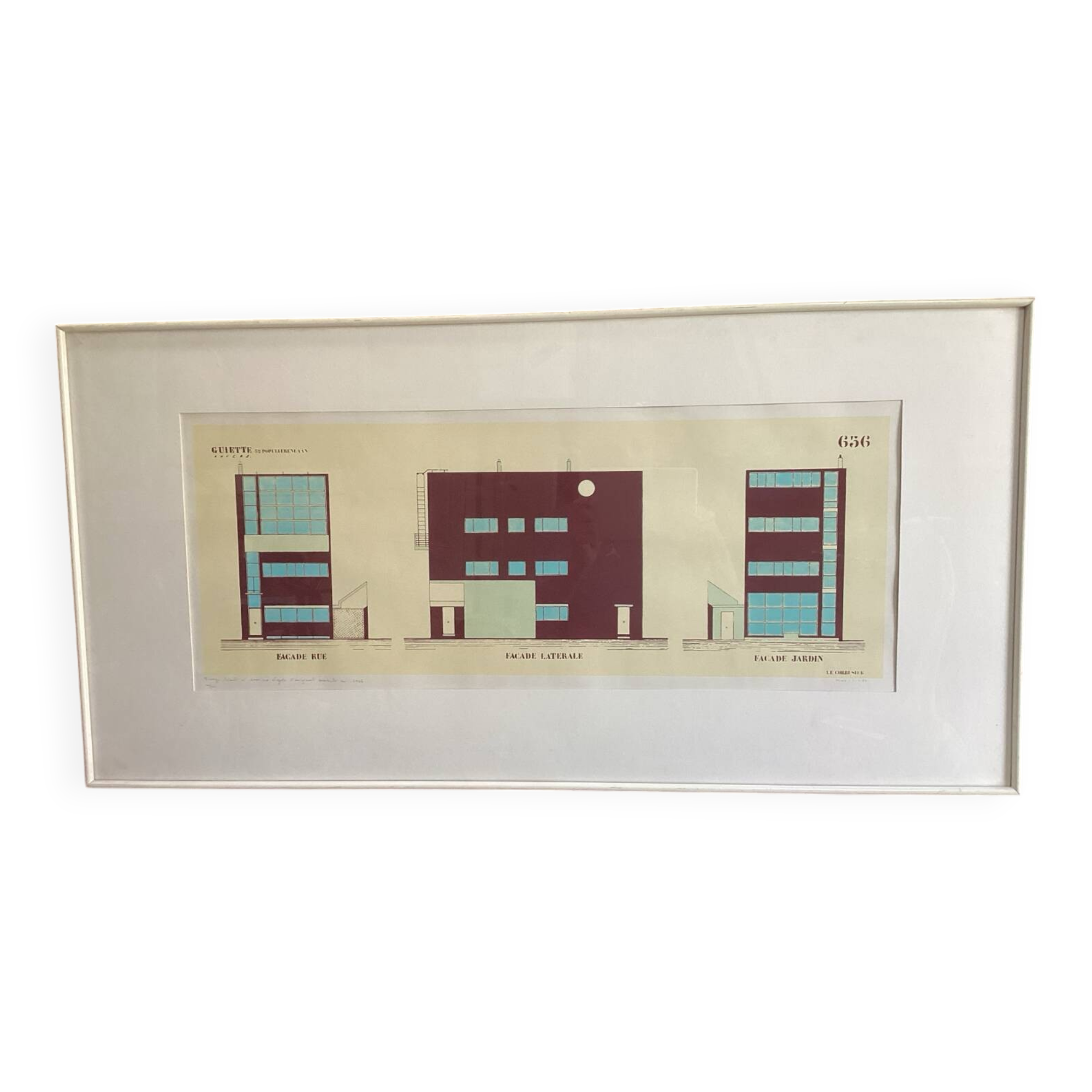 Le corbusier maison guiette 1926 lithographie
