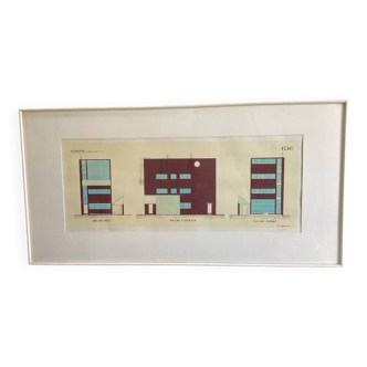 Le corbusier maison guiette 1926 lithograph