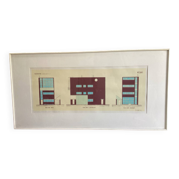Le corbusier maison guiette 1926 lithograph