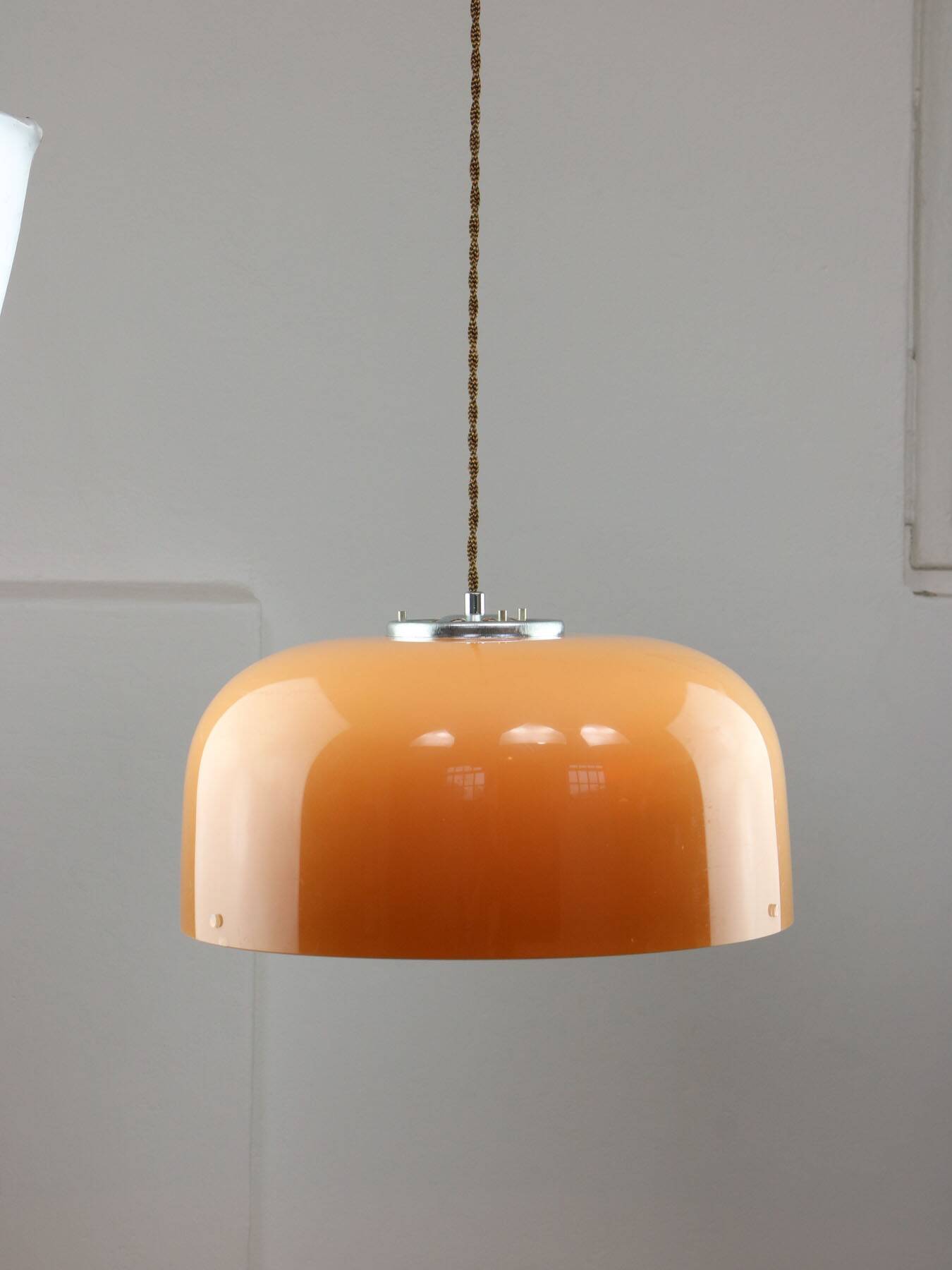 Space Age Brown Pendant Lamp from Guzzini, 1960s