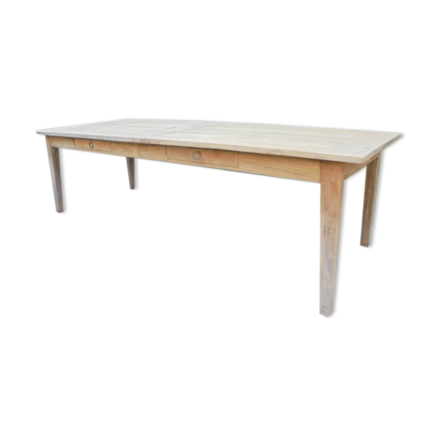 Wooden dining table with 2 drawers