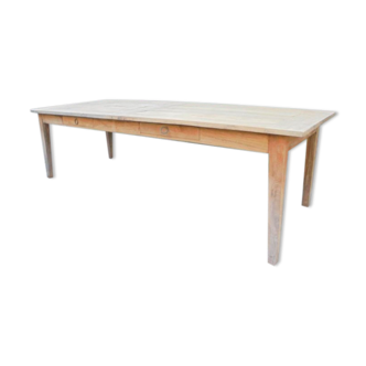 Wooden dining table with 2 drawers