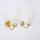 Pair of brass glass tulip wall lights 50-60s