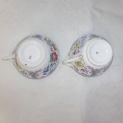 Pair of Rörstrand porcelain coffee cups with Japanese floral decoration