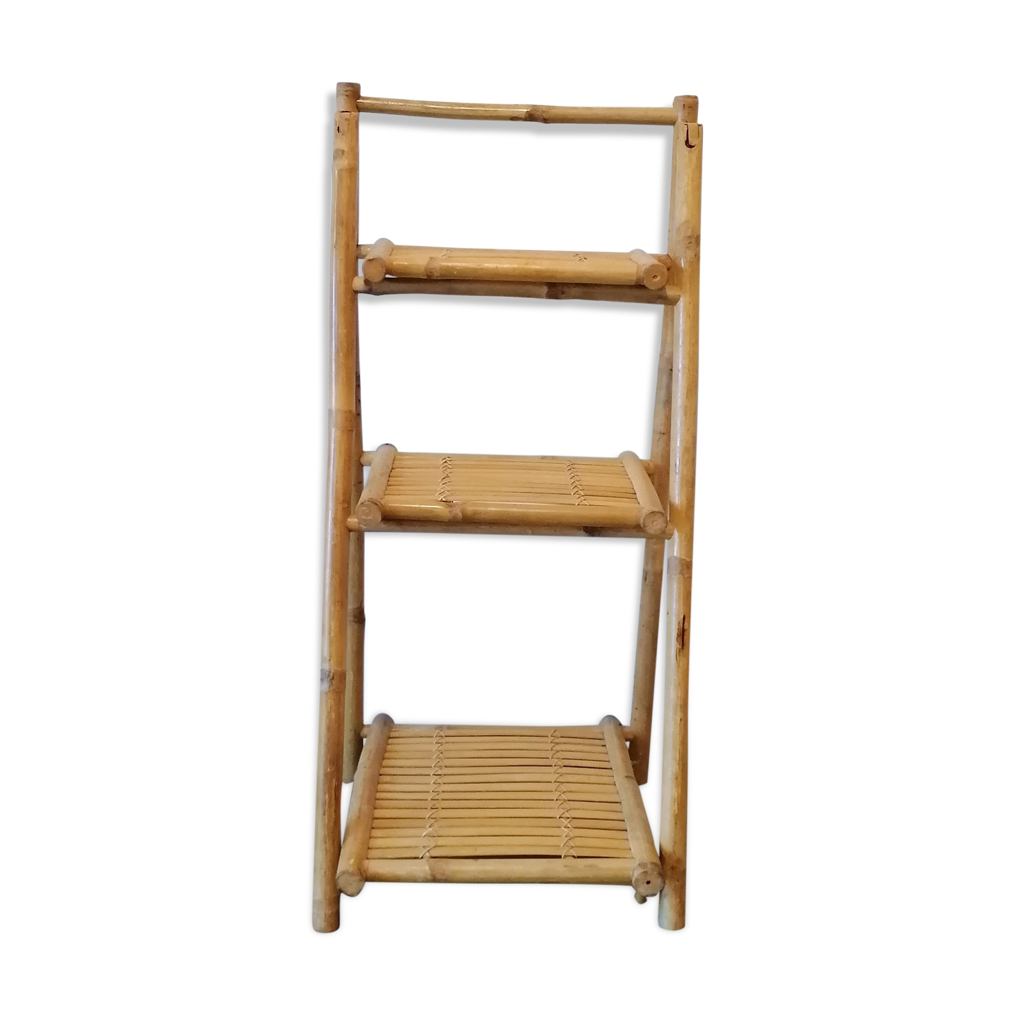 Bamboo Shelf -3 Tablets - foldable - Vintage 80s